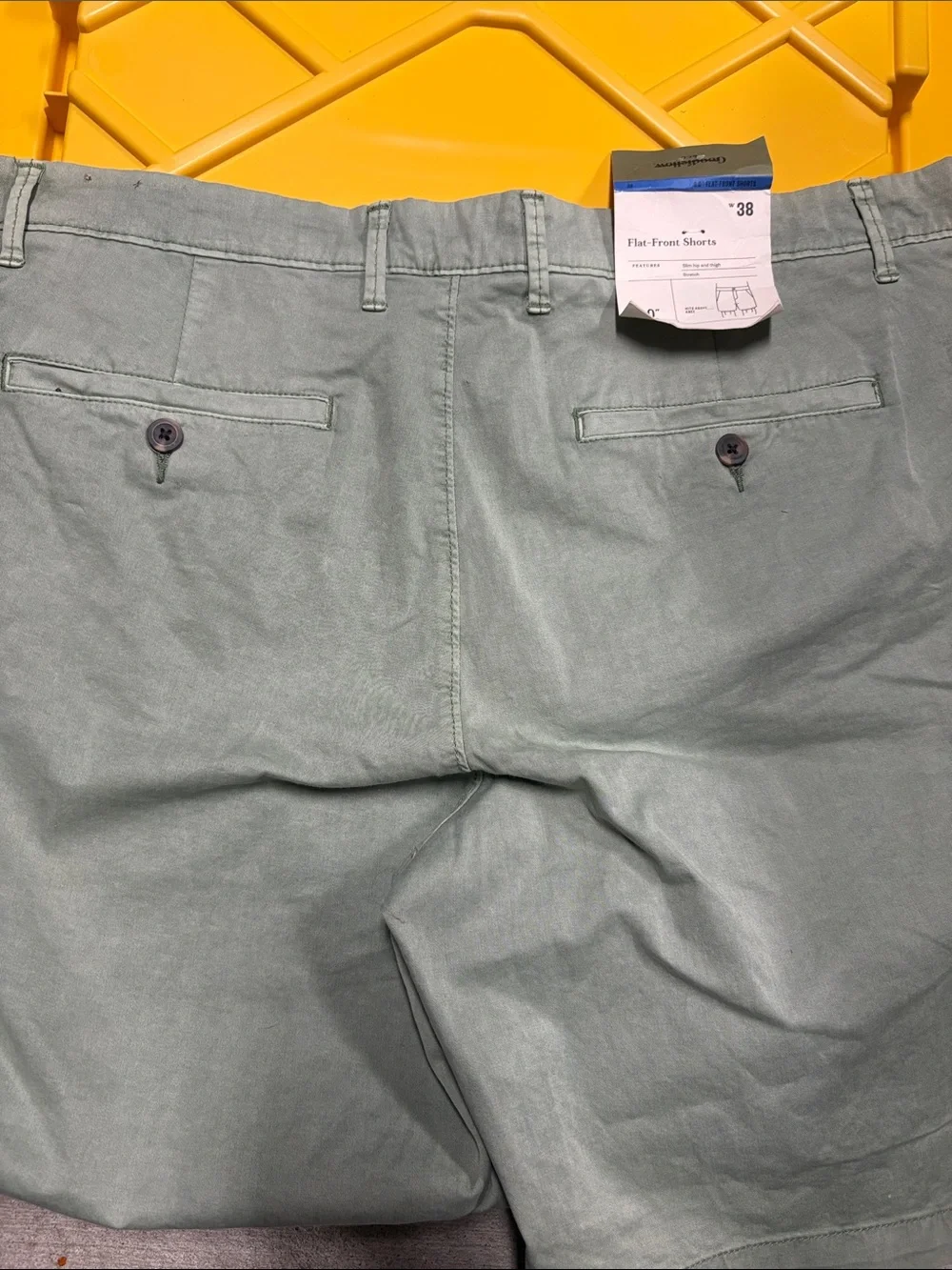 Goodfellow & Co Light Olive Men's Flat Front Cotton Shorts